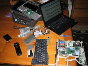 Disassembled laptop